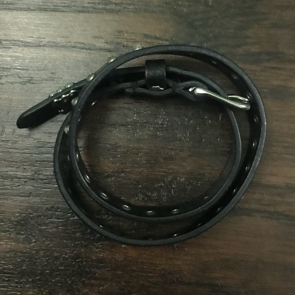 Black leather bracelet